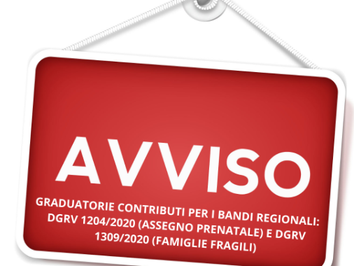 Graduatorie contributi per i bandi regionali: Dgrv 1204/2020 (assegno prenatale) e Dgrv 1309/2020 (famiglie fragili)
