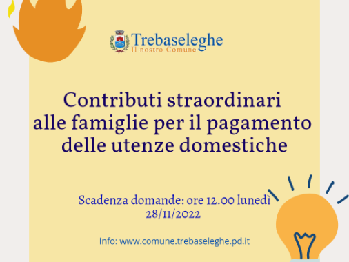 Contributi straordinari alle famiglie per il pagamento delle utenze domestiche